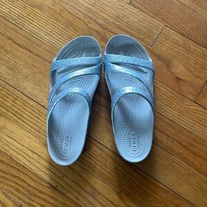 Glitter croc slide sandals